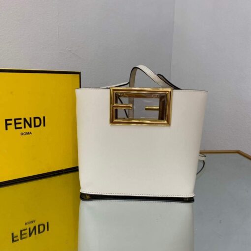 Replica Fendi 8BS054 fendi way small Beige Leather Bag 2