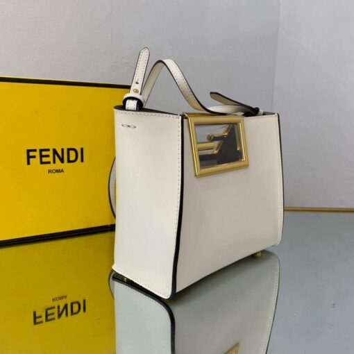 Replica Fendi 8BS054 fendi way small Beige Leather Bag 3