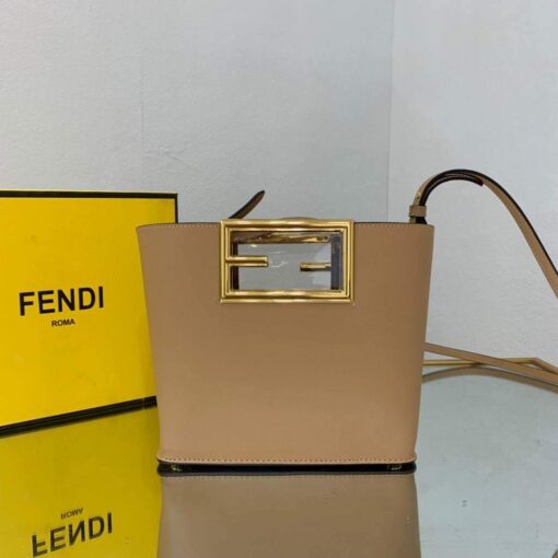 Replica Fendi 8BS054 fendi way small Apricot Leather Bag 2