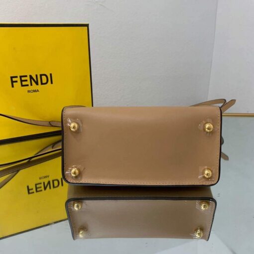 Replica Fendi 8BS054 fendi way small Apricot Leather Bag 8