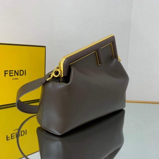 Replica Fendi FIRST Medium Bag Dark Brown Leather 8BP127 2