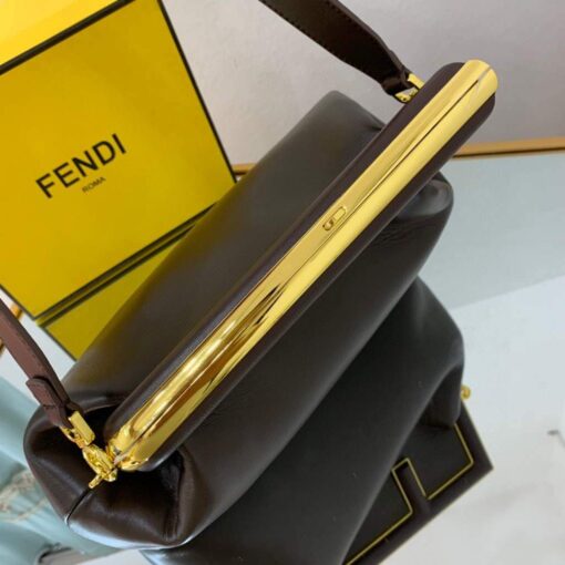 Replica Fendi FIRST Medium Bag Dark Brown Leather 8BP127 4