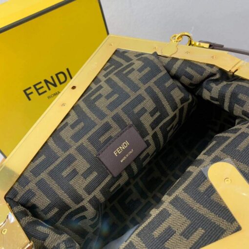 Replica Fendi FIRST Medium Bag Dark Brown Leather 8BP127 6