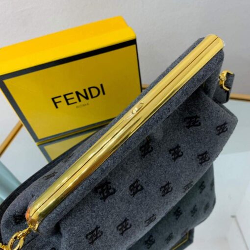 Replica Fendi FIRST Medium Bag Blue flannel bag with embroidery 8BP127 4