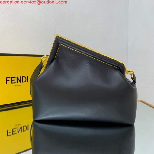 Replica Fendi FIRST Medium Bag Black Leather 8BP127