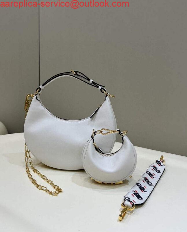 Replica Fendi 8BR798 Fendigraphy Small White leather bag 80056M White 8