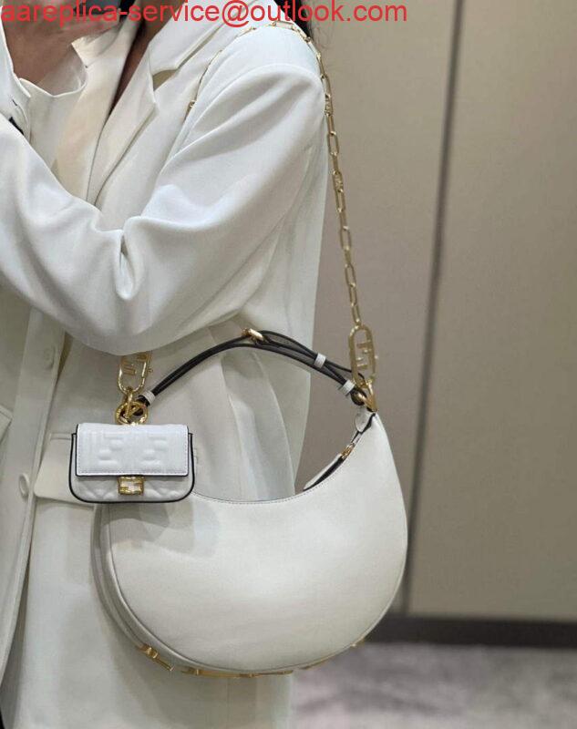 Replica Fendi 8BR798 Fendigraphy Small White leather bag 80056M White 15