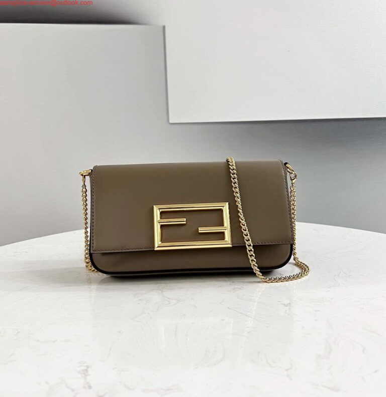 Replica Fendi 8521 Baguette Chain Midi Shoulder Bag Gray