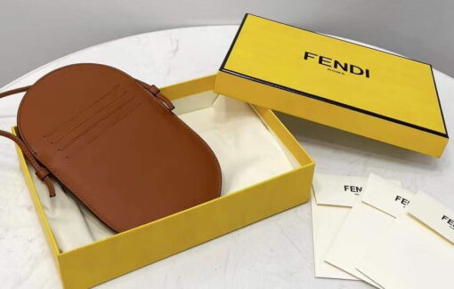 Replica Fendi 8526 Phone Shoulder Bag Brown 2