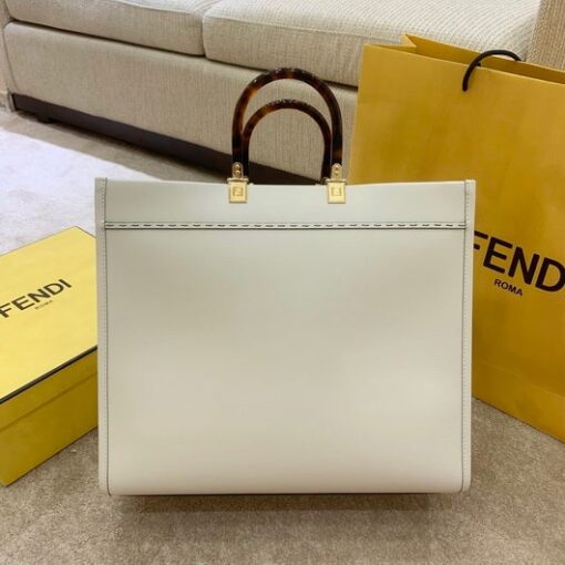 Replica Fendi 8BH386 Sunshine Medium Fendi Tote Leather Bag 8266S Beige 8