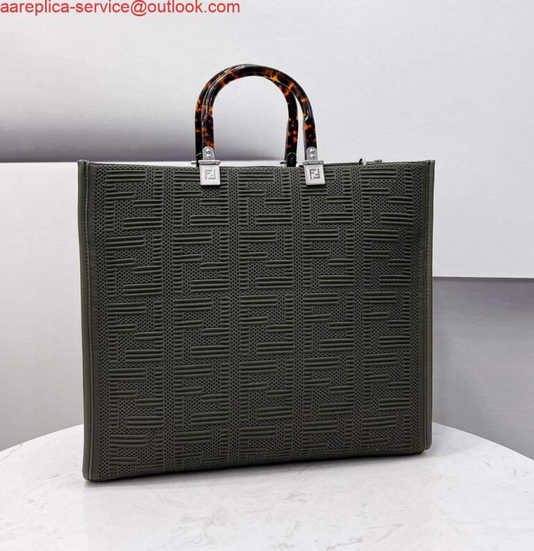 Replica Fendi 8BH386 Sunshine Medium Fendi Tote Bag 8258 Green