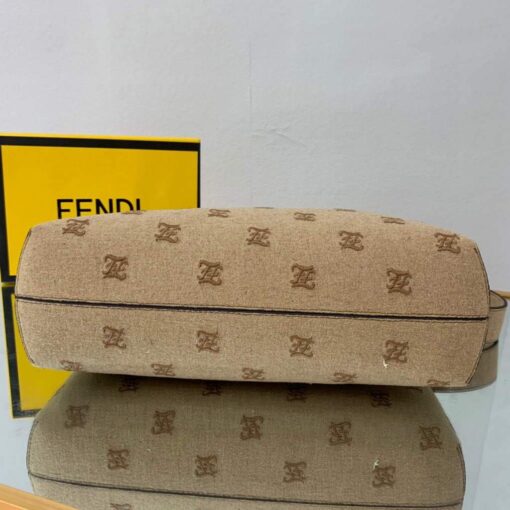 Replica Fendi FIRST Medium Bag Beige flannel bag with embroidery 8BP127 8