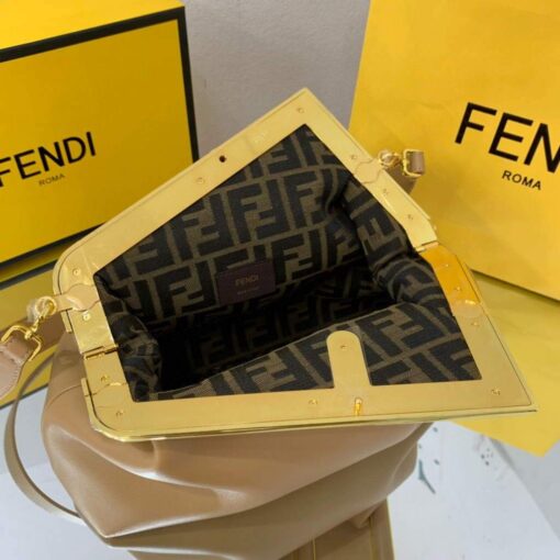 Replica Fendi FIRST Medium Bag Apricot Leather 8BP127 5