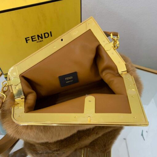 Replica Fendi 8BP127 Fendi First Medium Fox fur Brown Bag 5