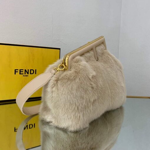 Replica Fendi 8BP127 Fendi First Medium Fox fur Beige Bag 2