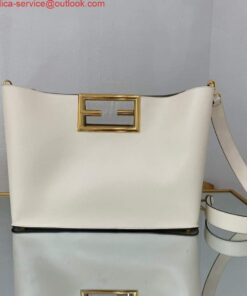 Replica Fendi 8BH391 Fendi way Medium White Leather bag 2