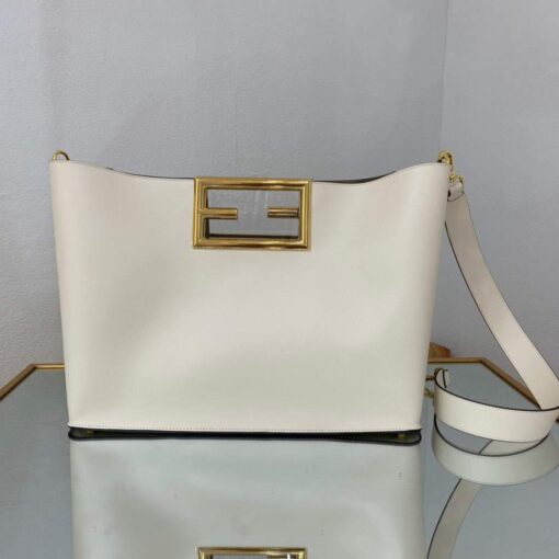 Replica Fendi 8BH391 Fendi way Medium White Leather bag 2