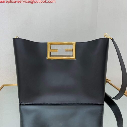 Replica Fendi 8BH391 Fendi way Medium Black Leather bag