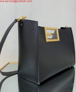 Replica Fendi 8BH391 Fendi way Medium Black Leather bag 2