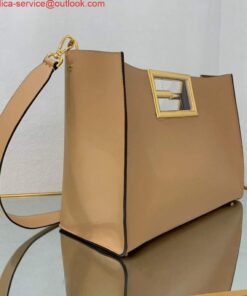 Replica Fendi 8BH391 Fendi way Medium Apricot Leather bag 2