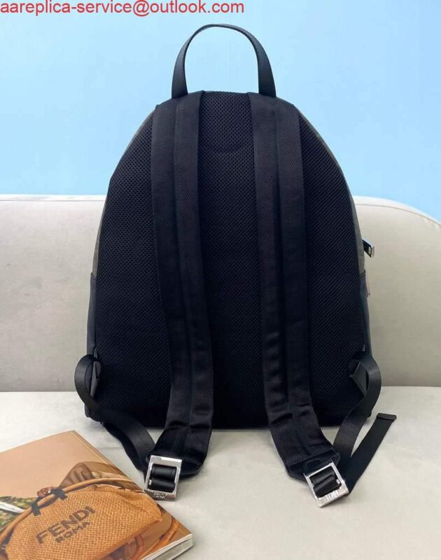 Replica Fendi 2381 Backpack Black Fendi Nylon Shoulders Backpack 7VZ042 Black with red