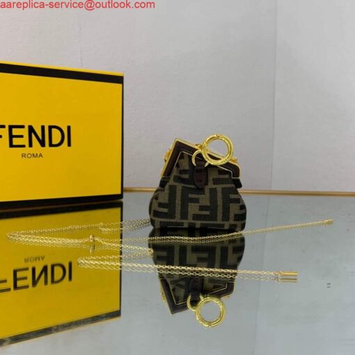 Replica Fendi Nano First Charm Shoulder Bag 7AS051 FF Green