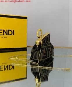 Replica Fendi Nano First Charm Shoulder Bag 7AS051 FF Green 2