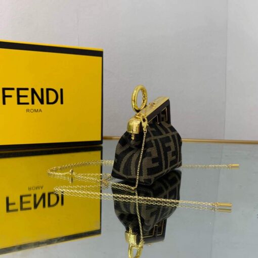 Replica Fendi Nano First Charm Shoulder Bag 7AS051 FF Green 2