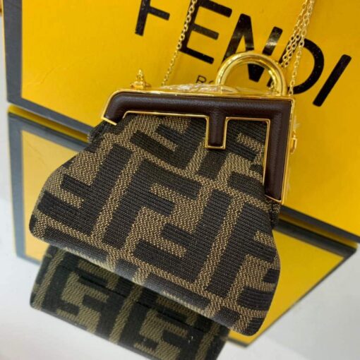 Replica Fendi Nano First Charm Shoulder Bag 7AS051 FF Green 4