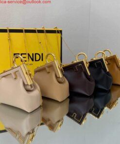 Replica Fendi Nano First Charm Shoulder Bag 7AS051 Apricot