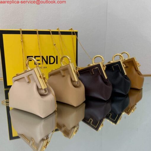 Replica Fendi Nano First Charm Shoulder Bag 7AS051 Apricot