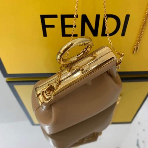 Replica Fendi Nano First Charm Shoulder Bag 7AS051 Apricot 6