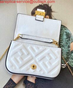 Replica Fendi 7AR844 Nano Baguette Charm White Nappa Leather