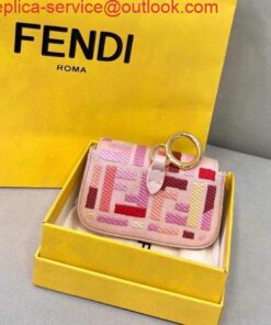 Replica Fendi 7AR844 Nano Baguette Charm Pink Canvas Charm