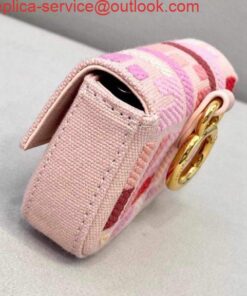 Replica Fendi 7AR844 Nano Baguette Charm Pink Canvas Charm 2