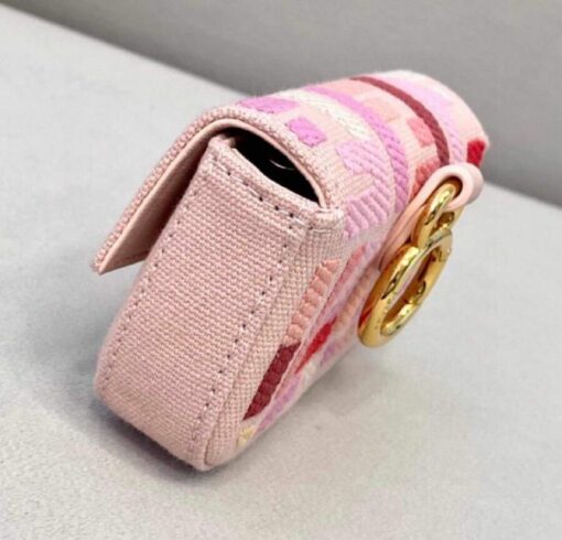 Replica Fendi 7AR844 Nano Baguette Charm Pink Canvas Charm 2