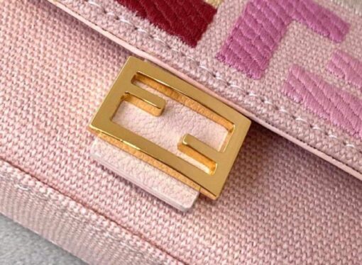 Replica Fendi 7AR844 Nano Baguette Charm Pink Canvas Charm 4