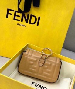 Replica Fendi 7AR844 Nano Baguette Charm Apricot Nappa Leather 2