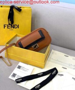 Replica Fendi 70213 Easy Baguette Leather Handbag Brown