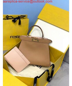 Replica Fendi 70193 Peekaboo ISEEU MEDIUM Apricot Leather Bag