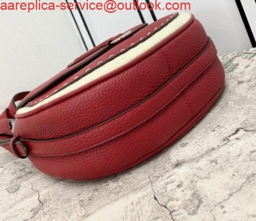 Replica Fendi 655 Fendi Moonlight Shoulder Saddle Leather Bag Red