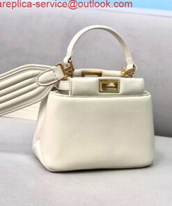 Replica Fendi 8BN320 Peekaboo ICONIC XS White Nappa Leather 8328 Bag 2