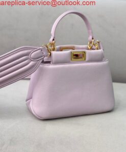 Replica Fendi 8BN320 Peekaboo ICONIC XS Light Purple Nappa Leather 8328 Bag 2