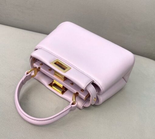 Replica Fendi 8BN320 Peekaboo ICONIC XS Light Purple Nappa Leather 8328 Bag 5