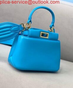 Replica Fendi 8BN320 Peekaboo ICONIC XS Blue Nappa Leather 8328 Bag 2