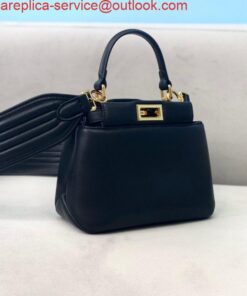 Replica Fendi 8BN320 Peekaboo ICONIC XS Black nappa Leather 8328 Bag 2