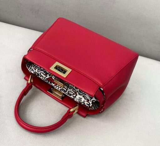 Replica Fendi 8BN244 Peekaboo Iconic MINI Red Leather 8315 Bag 3