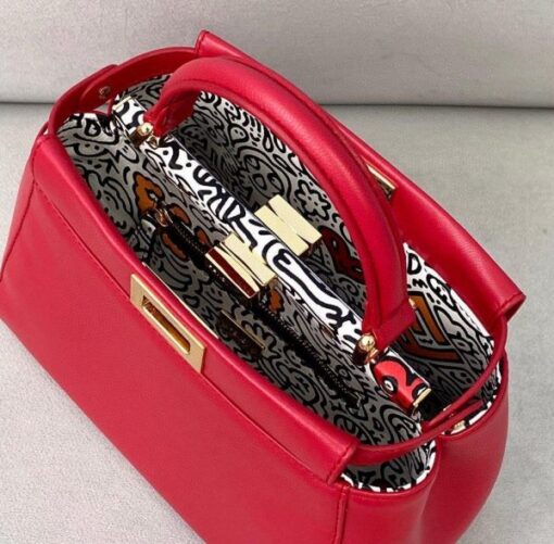 Replica Fendi 8BN244 Peekaboo Iconic MINI Red Leather 8315 Bag 6