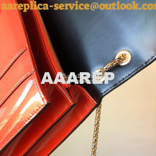 Replica Bvlgari Serpenti Forever Flap Cover Bag in Metallic Orange 397 11