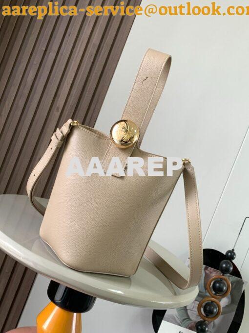 Replica Loewe Mini Pebble Bucket Bag In soft grained calfskin 973543 S 2